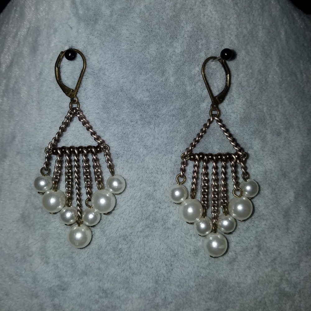 Sabika Pearl Chandelier Earrings